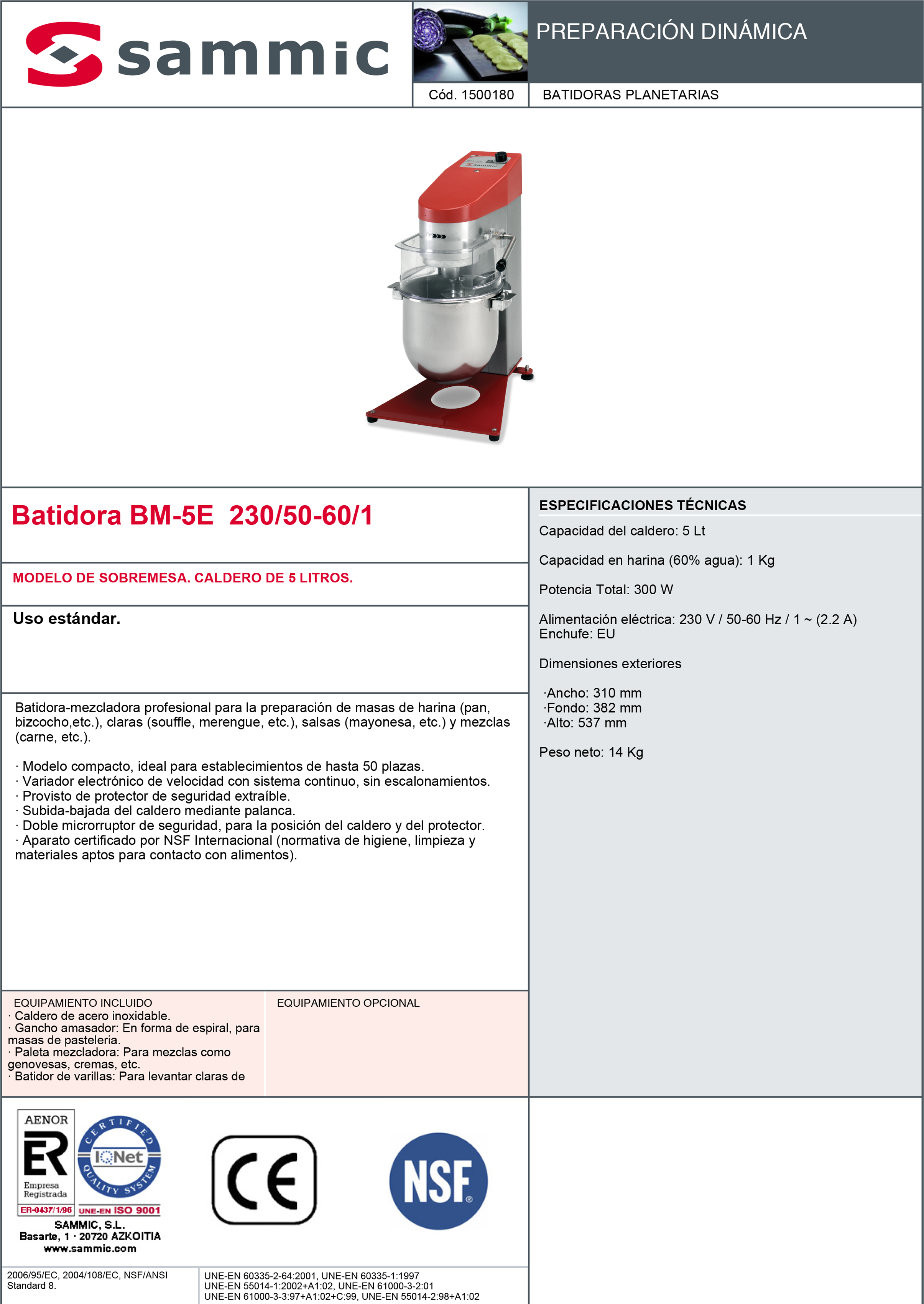 Imagen de Batidora planetaria Sammic BM-5E