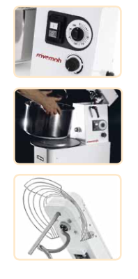 Imagen de Amasadora en espiral con cabezal abatible y cuba extraible Savemah IRV 50.Trifásica