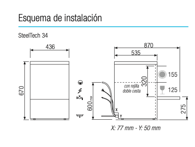 Imagen de Lavavasos STEELTECH Colged 34-01 D