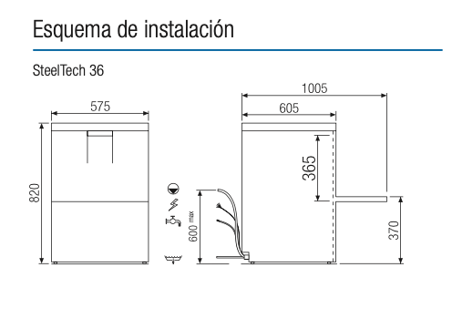 Imagen de Lavaplatos STEELTECH Colged 36-00 MD