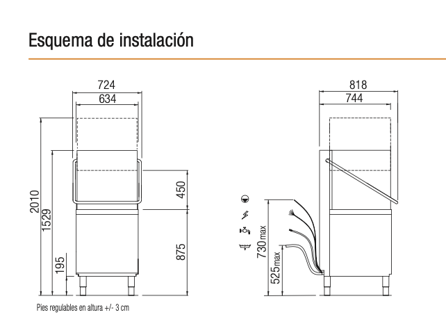 Imagen de Lavavajillas de cúpula Colged STEELTECH 38-01 D