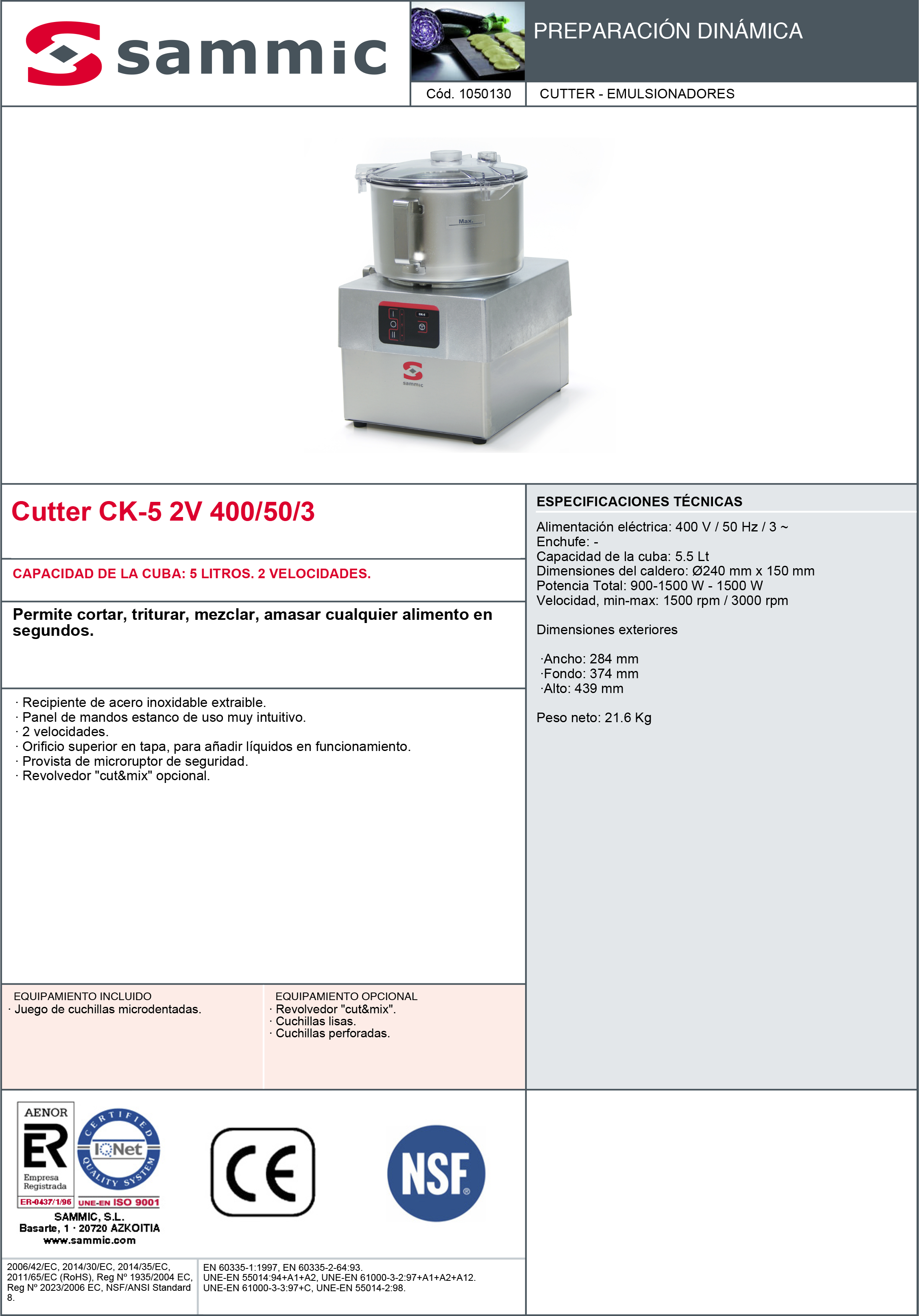 Imagen de Cutter Sammic CK-5
