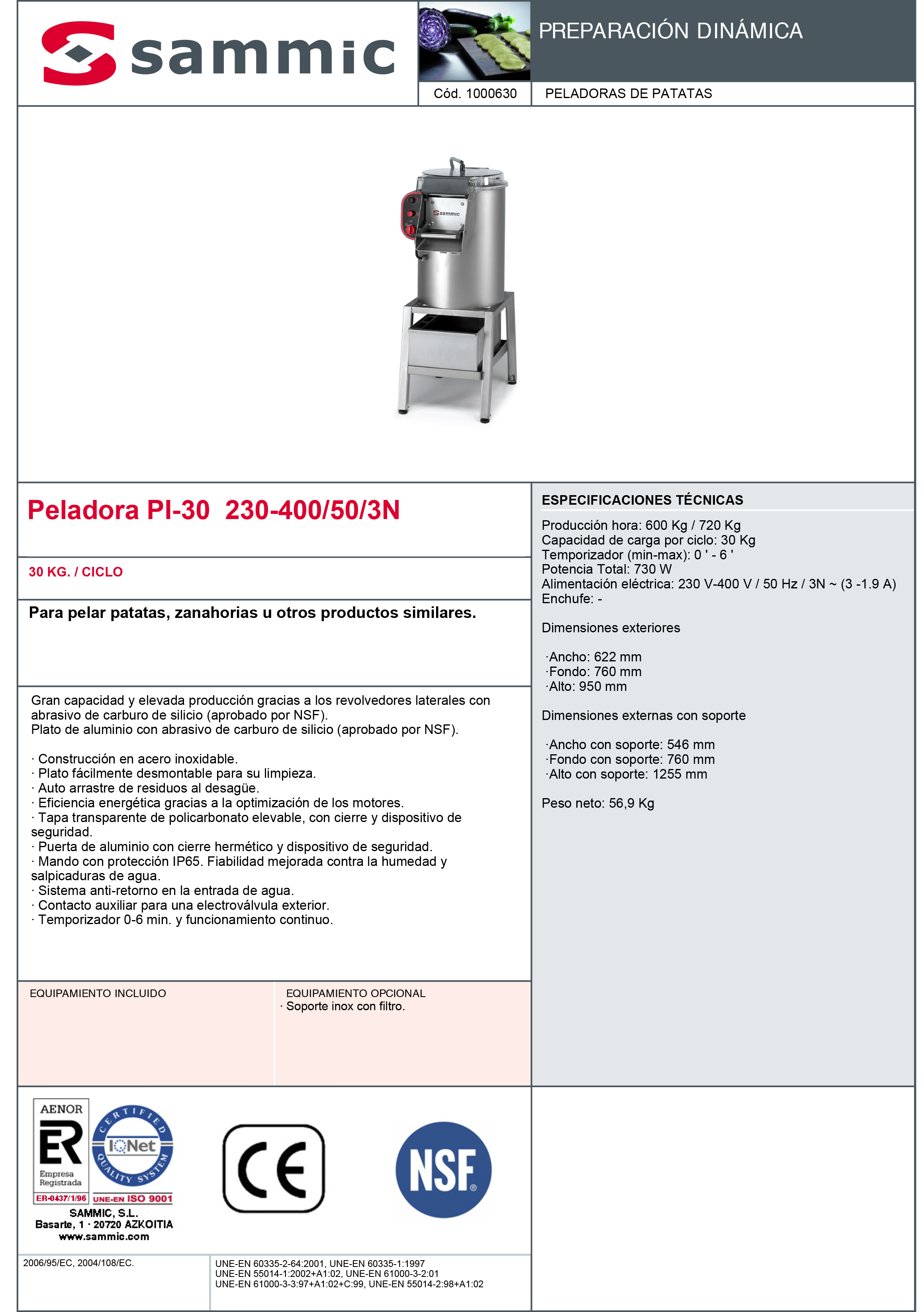 Imagen de Peladora escurridora Sammic PES-20