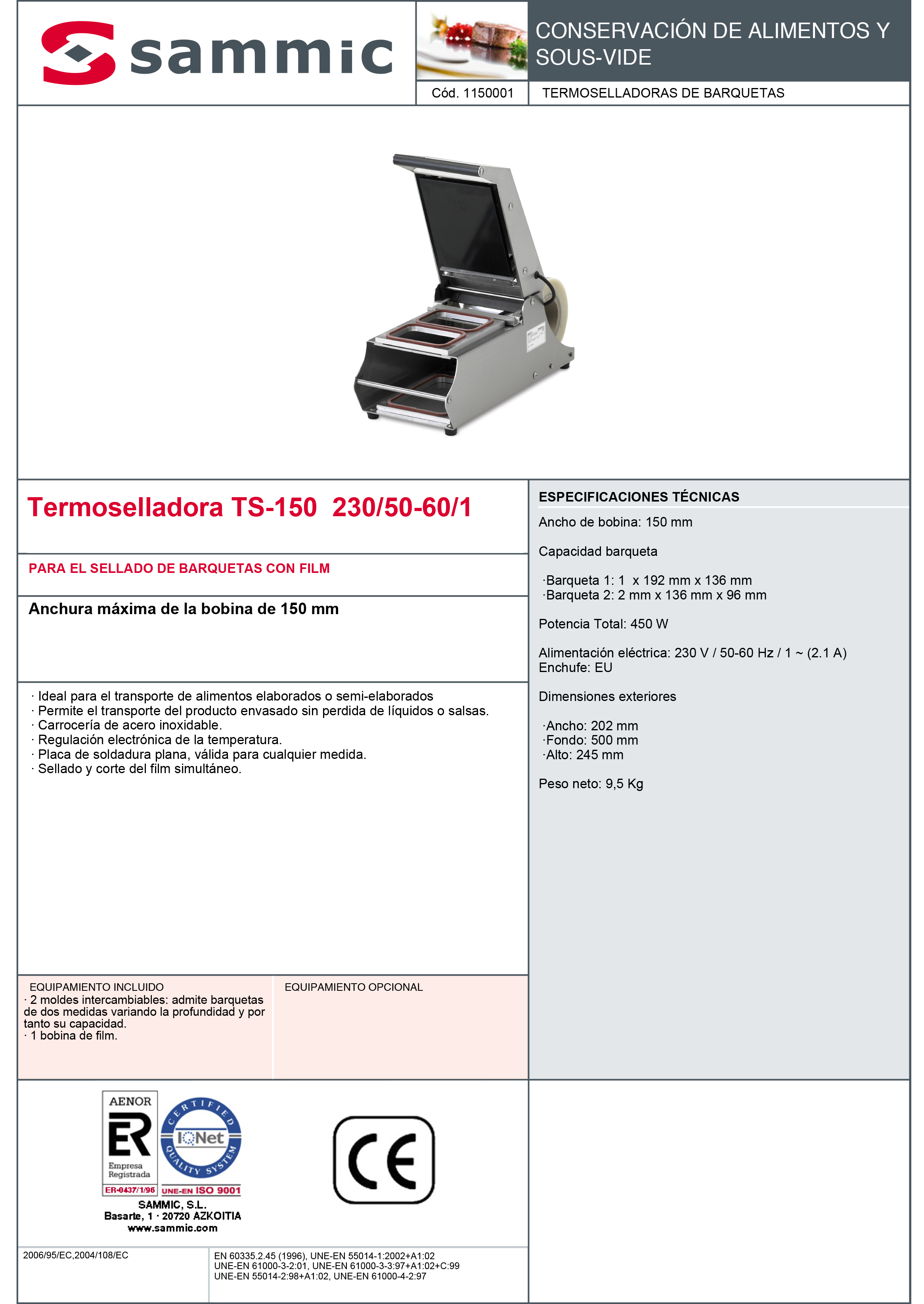 Imagen de Termoselladora Sammic TS-150