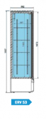 Medidas Expositor refrigerado vertical Infrico ERV-53