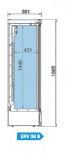 Medidas Expositor refrigerado vertical Infrico ERC-36 B 